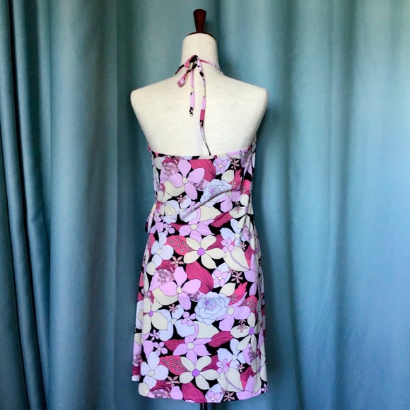 SOLD!! Sz L vintage floral mini wrap dress - Picture 3 of 4